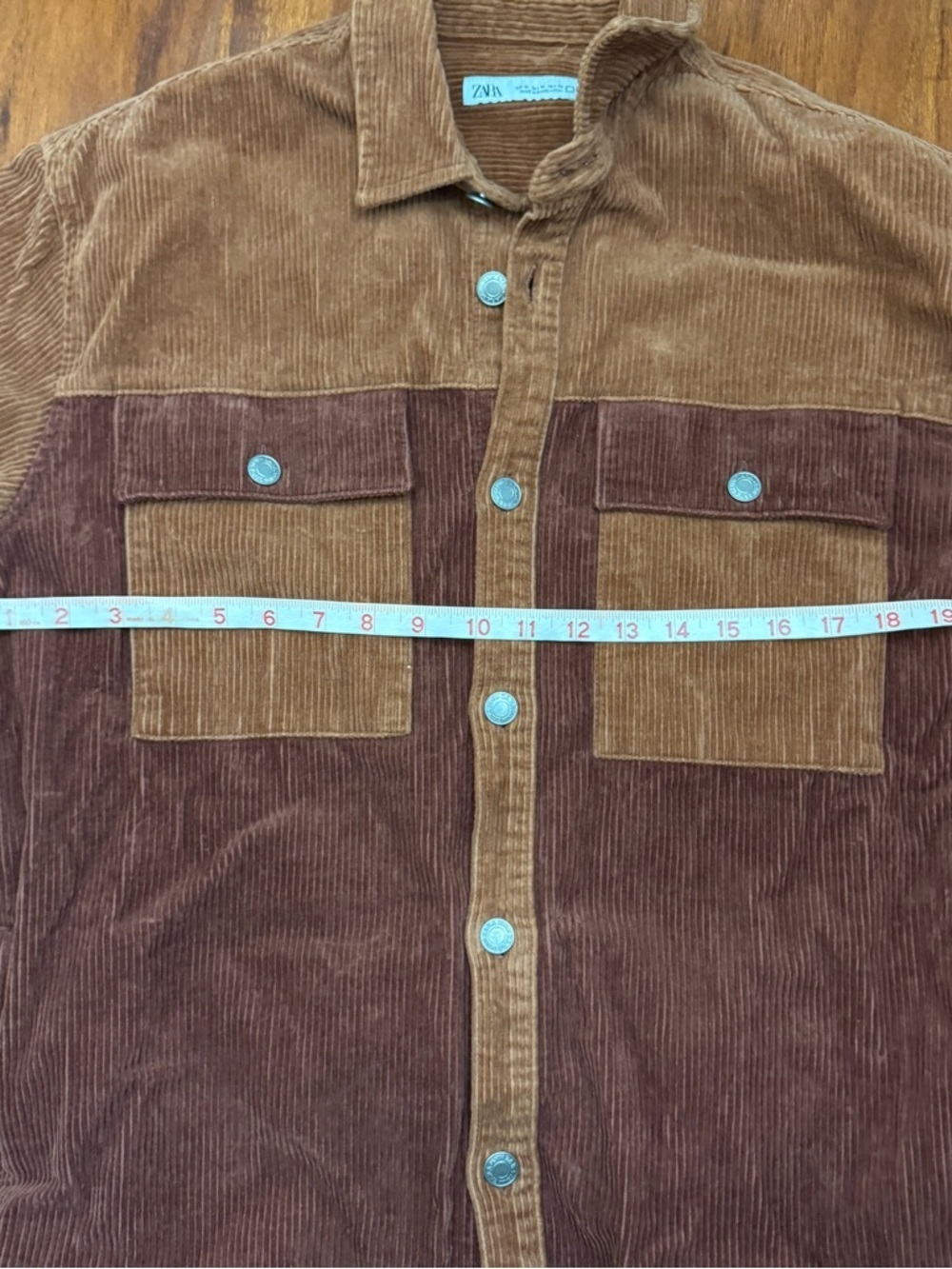 Zara Corduroy Button Up Shirt Jacket Size Medium - Picture 6 of 8